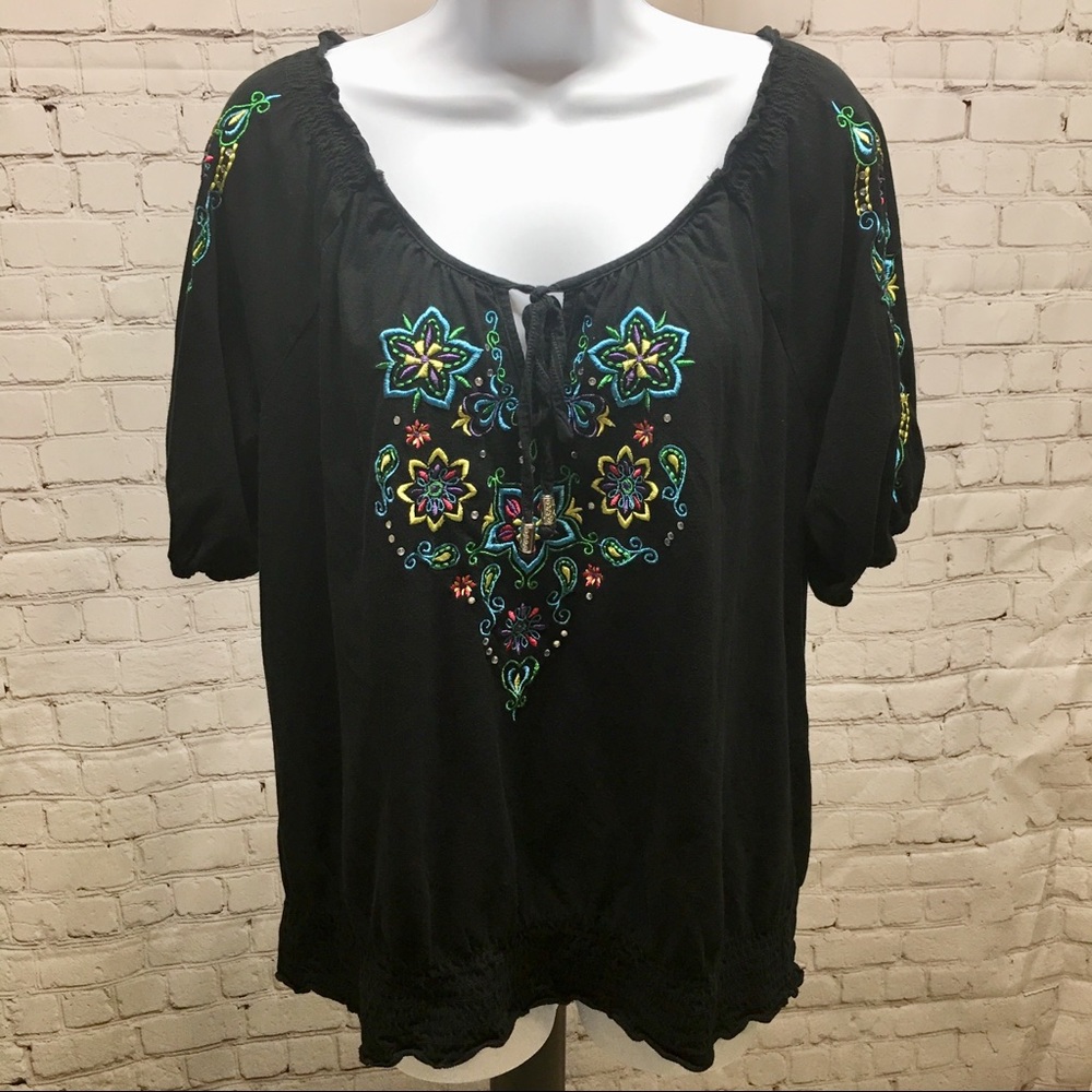 Black Dress Barn Peasant Top